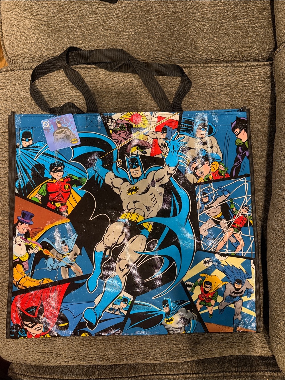 Batman DC Tote Bag - Blue Retro Comic Print